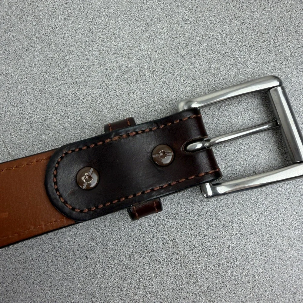 Bullhide Belts Belt Mens 44 Brown Leather Made in USA Roller Heavy Gun Belt 1.25